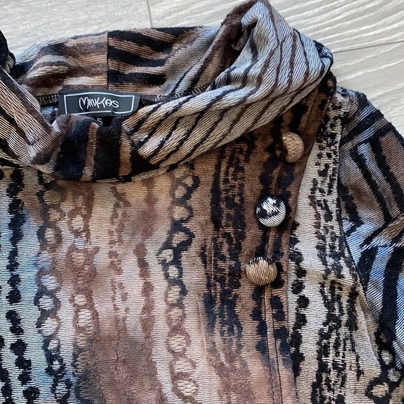 Cowl neck animal print top Size Small - Picture 2 of 5